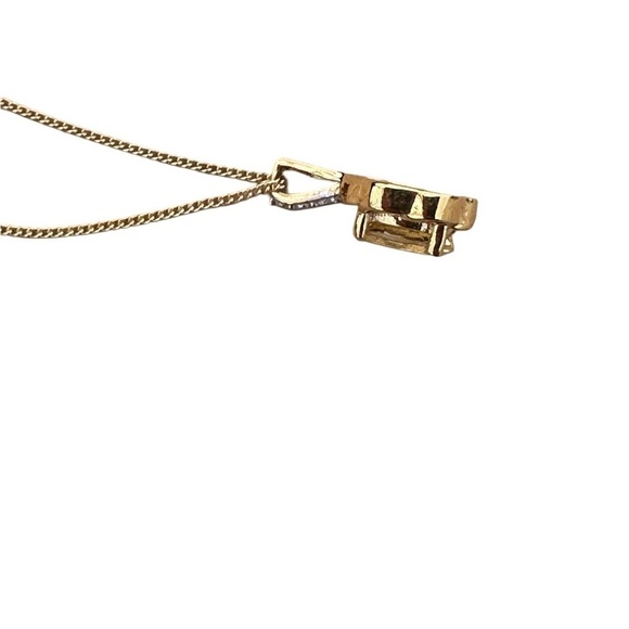 Vintage Yellow Quartz Gemstone Pendant Necklace Vermeil Gold 925 SterlingSilver - Picture 12 of 17